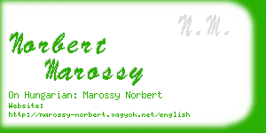 norbert marossy business card